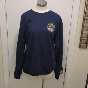 WaveLengths Surf Shop Navy Long Sleeve Shirt Size L NWT